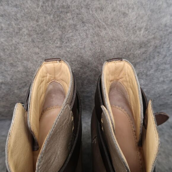 Rag & Bone Shoes Womens 35 Bootie Harrow Stacked Heel Cap Toe Leather Strap Gray - Picture 3 of 16